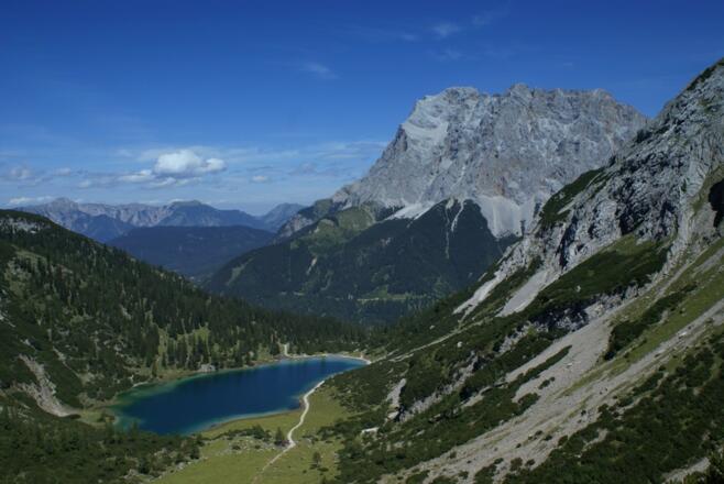 Blick zum Seebensee von der Coburger Hütte
