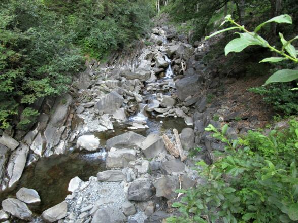 Der Garnitzabach ist durch das Gefälle ein schöner Wildbach, der die geologischen Strukturen ausgewaschen hat