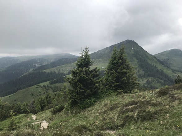 Der Blick vom Gaisberg auf die umliegenden Berge