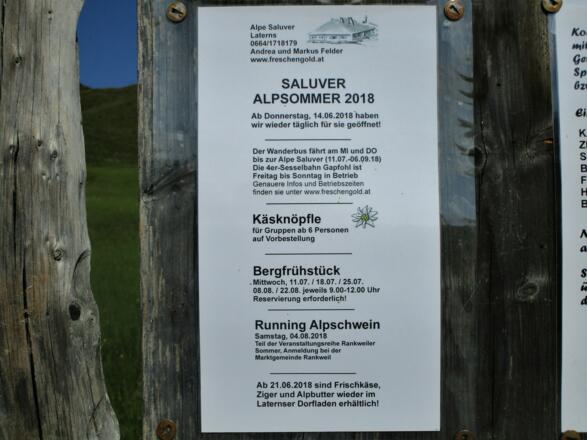 Die Angebote der Unteren Saluveralpe laden zur Einkehr ein