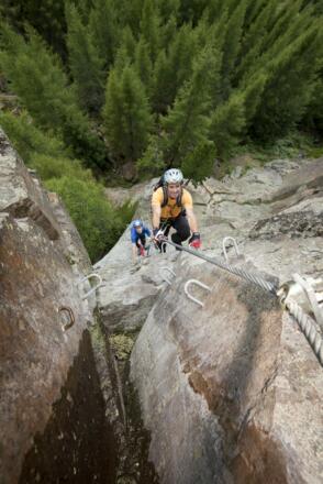 Tiefblick hinunter zum Einstieg