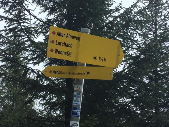 Abzweig auf Alten Almweg