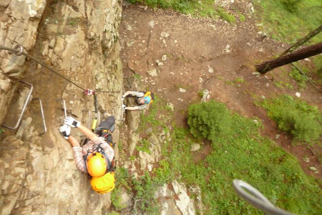 Steile Einstiegswand