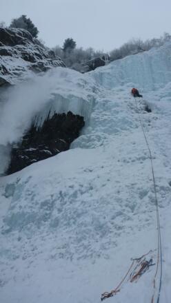 Gasthausfall - 1. Versuch 2013 - mit Lawinenabgang