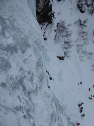 Gasthausfall - 3. Versuch 2018 - Tiefblick vom 2. Stand