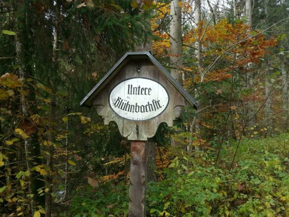 Wegweiser untere Blühnbachstraße