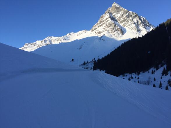 Am Anfang der Tour auf der Skipiste