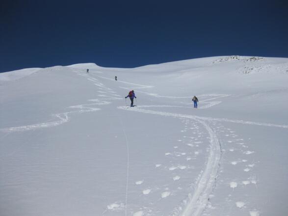 Endlose Hänge auf der Südflanke.