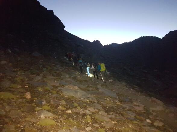 Start an der Stüdlhütte um 5:45 Uhr