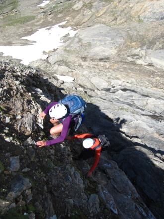 Steinschlag gefährdete Südflanke