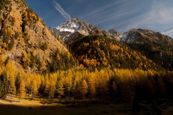 Das Kasereck im goldenen Herbst (gesehen vom Göriacher Hüttendorf)