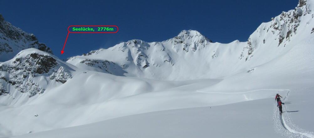 Die Seelücke, 2776m, ist bald erreicht!