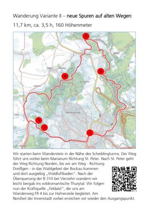 Beschreibung Wanderstrecke mit den Punkten der Orientierungsposten