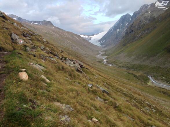 Am Langtaler Eck, Blick zurück zum Langtaler Ferner
