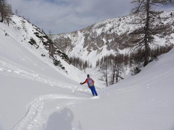 Abfahrt entlang der Aufstiegsroute