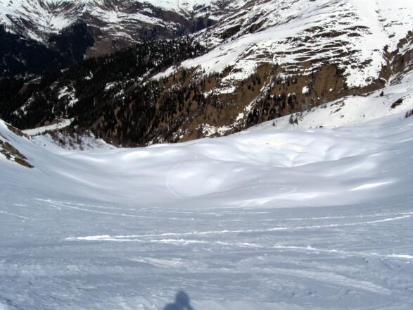 Bereit für die Abfahrt hinunter in die schönen Böden.