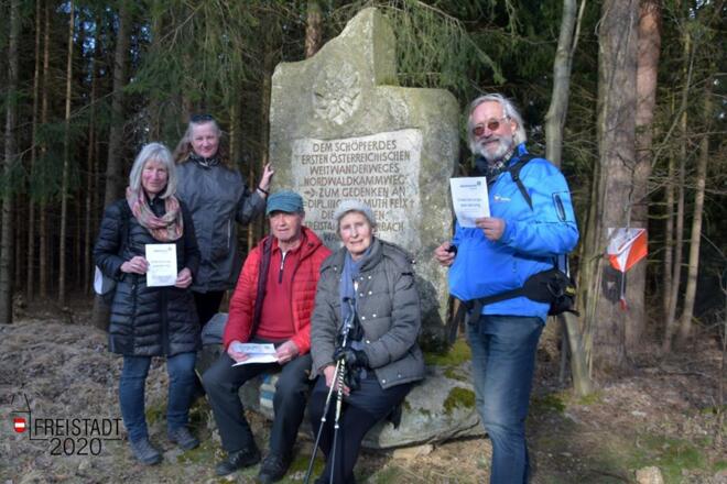 Punkt 3 beim Gedenkstein zum Nordwaldkammweg bei der Eröffnung am 13.3.2020