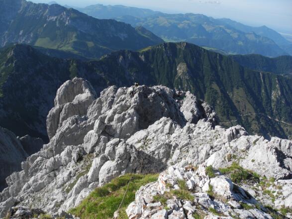 Letzte Seillänge, Blick vom Gipfel
