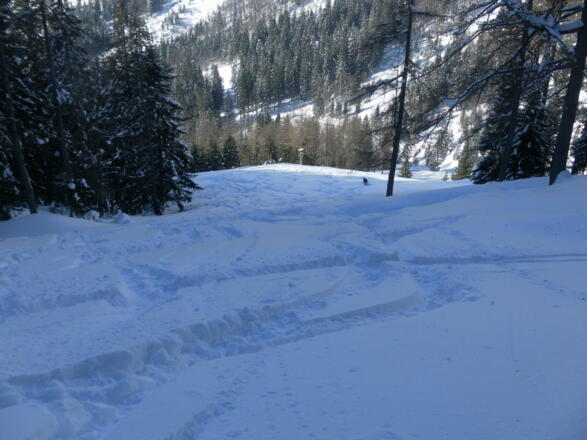 herrlicher Ausklang zur Aualm hinunter
