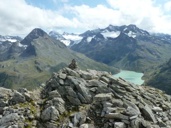 Blick von der Bieler Spitze in die Silvretta mit dem Kleinen und Großen Buin