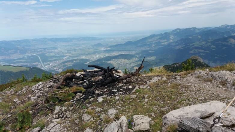 Ausblick vom Gipfel der Hohen Köpfe bis zum Bodensee.