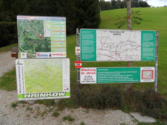 Übersichtstafel über die örtlichen Wanderwege