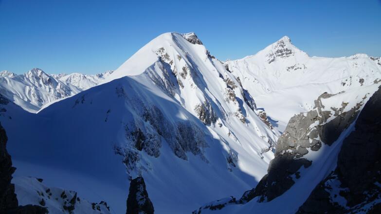Tschachaun und Namloser Wetterspitze von Hinterbergjöchle