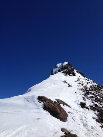 Das Silvrettahorn bei Abstieg zur Schneeglocke