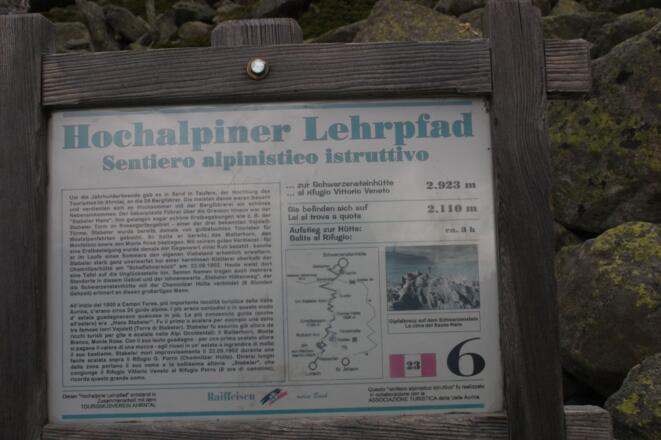 Hochalpiner Lehrpfad auf dem Weg zur Hütte