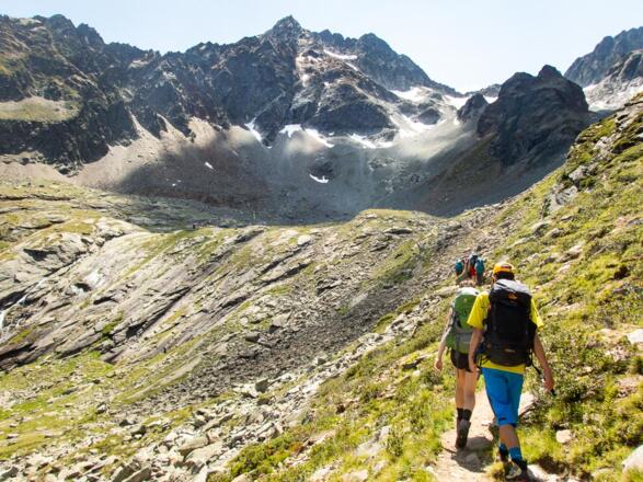 Das Ziel, die Hauersee Hütte ist fast erreicht. In der linken Bildmitte kann man sie schon erkennen.