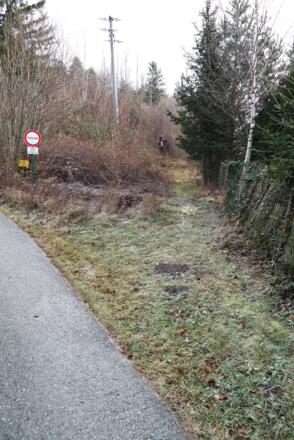 Die Abkürzung (Ziehweg) gleich am Beginn der Wanderung