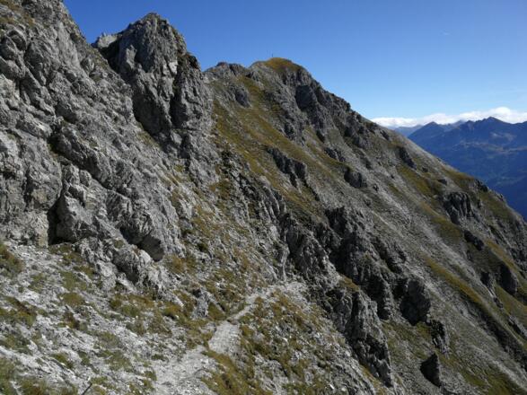 Rückblick zur Steinfeldspitze von Westen