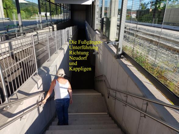 Die Fußgängerunterführung für die Wanderung nach Kappligen und zur Karolinenhöhe.