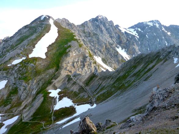 Blick zurück vom Thaurer Joch zum Stempeljoch