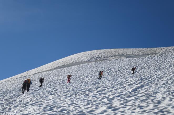 Kurz vor dem Bergschrund.