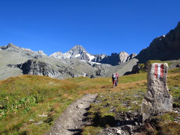 Am Mürztalersteig im Hintergrund der Großglockner rechts die schwarze Wand.