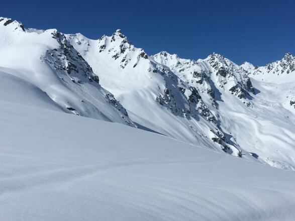 Blick auf die NO-Abfahrt der Schlappinerspitze