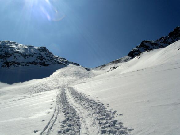 Die letzten Höhenmeter zum Joch.