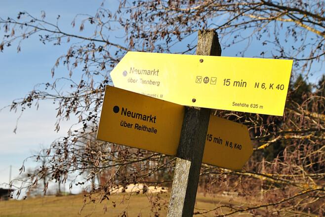 Weggabelung vor der Reitanlage