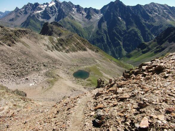 Jetzt geht es bergab - Blick von der Kaunergrathütte talwärts