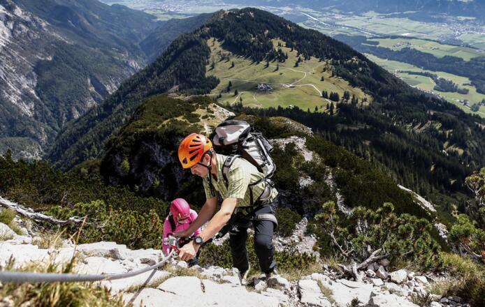 Aufstieg über den Klettersteig