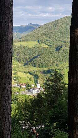 Blick auf die Pfarrkirche von Weyer