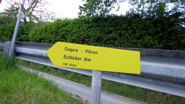 Kurz nach dem Holzstadl Richtung Gagers - Plöven abbiegen