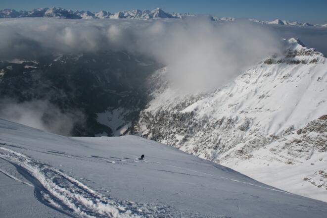 Pulvertraum mit Tiefblick ins Venntal bzw. bis zum Brenner.