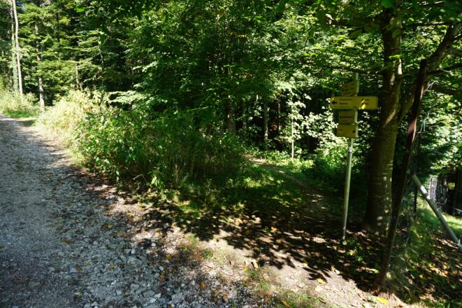 Abzweigung zum Märchenwanderweg