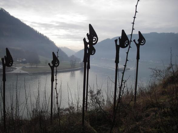 Blick vom Kalvarienberg Grein auf die Donau