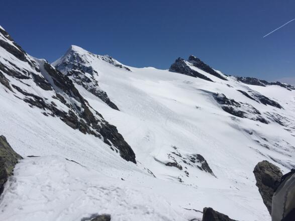 Blick aus der Maurerscharte zum Hohen Geiger