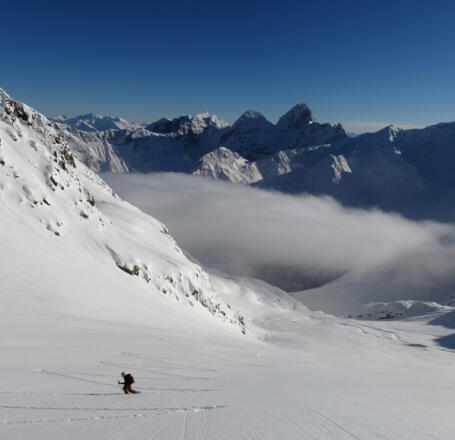 Wunderbares Skigelände Im Mittelteil, hier bei ordentlich Neuschnee - ein Traum!