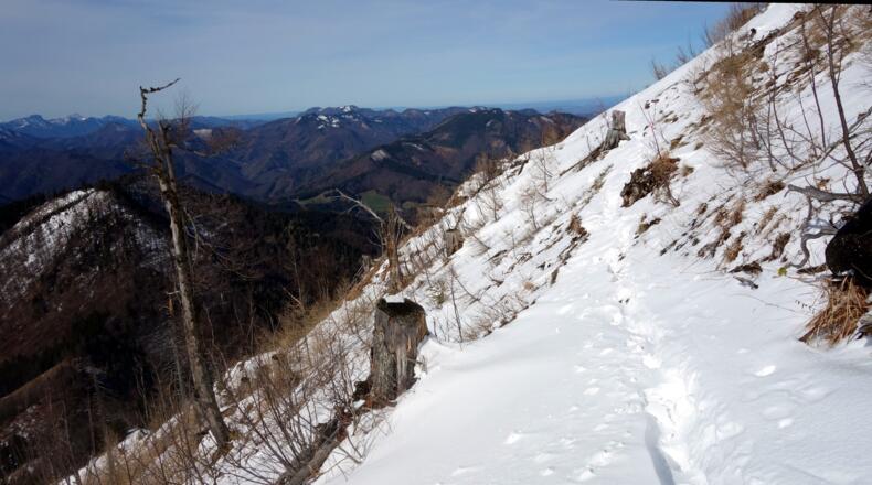 Querung zum Sattel, oft heikel
