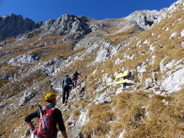 Bei Kreuzungspunkt zur Maukspitze.